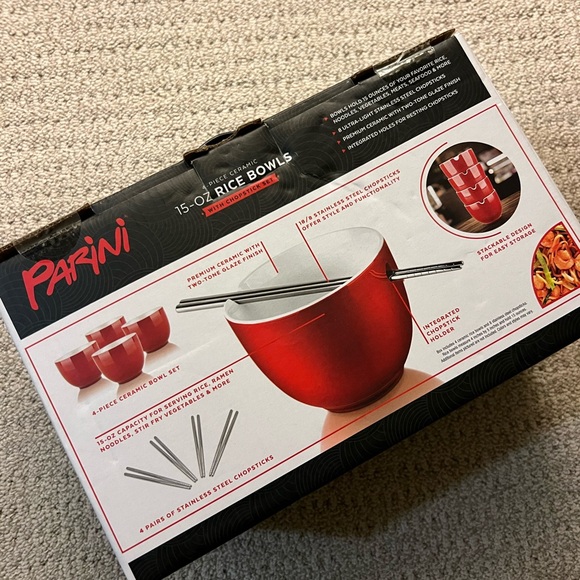 Red Rice Bowls Set - Picture 2 of 2